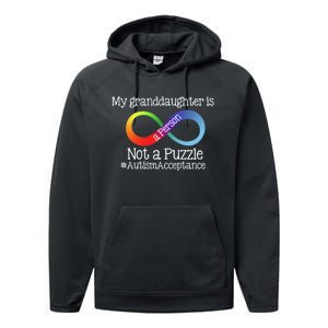 People Not Puzzles Autism Grandma Grandpa Granddaughter Performance Fleece Hoodie