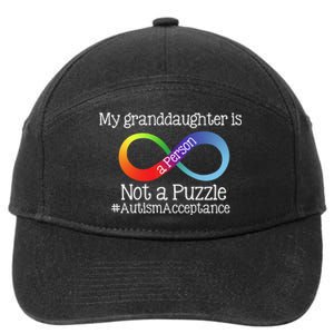 People Not Puzzles Autism Grandma Grandpa Granddaughter 7-Panel Snapback Hat