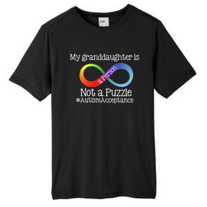 People Not Puzzles Autism Grandma Grandpa Granddaughter Tall Fusion ChromaSoft Performance T-Shirt