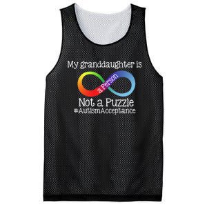 People Not Puzzles Autism Grandma Grandpa Granddaughter Mesh Reversible Basketball Jersey Tank