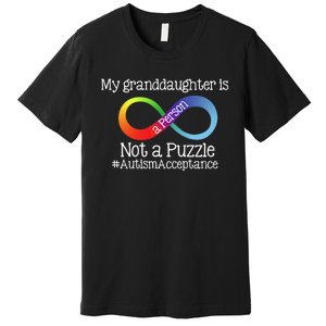 People Not Puzzles Autism Grandma Grandpa Granddaughter Premium T-Shirt