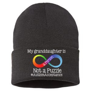 People Not Puzzles Autism Grandma Grandpa Granddaughter Sustainable Knit Beanie