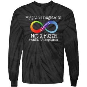 People Not Puzzles Autism Grandma Grandpa Granddaughter Tie-Dye Long Sleeve Shirt