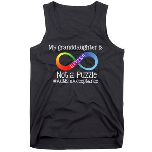 People Not Puzzles Autism Grandma Grandpa Granddaughter Tank Top