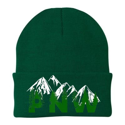 Pacific Northwest PNW Pine Trees Mountains Gift Knit Cap Winter Beanie