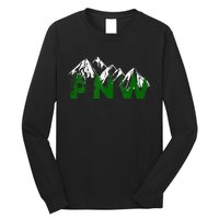 Pacific Northwest PNW Pine Trees Mountains Gift Long Sleeve Shirt