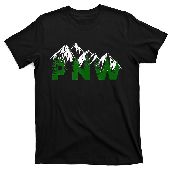 Pacific Northwest PNW Pine Trees Mountains Gift T-Shirt