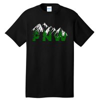 Pacific Northwest PNW Pine Trees Mountains Gift Tall T-Shirt