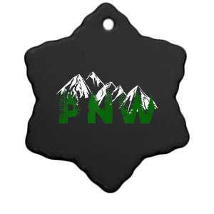 Pacific Northwest PNW Pine Trees Mountains Gift Ceramic Star Ornament