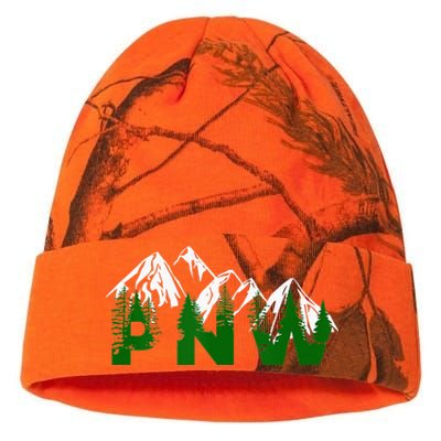 Pacific Northwest PNW Pine Trees Mountains Gift Kati Licensed 12" Camo Beanie