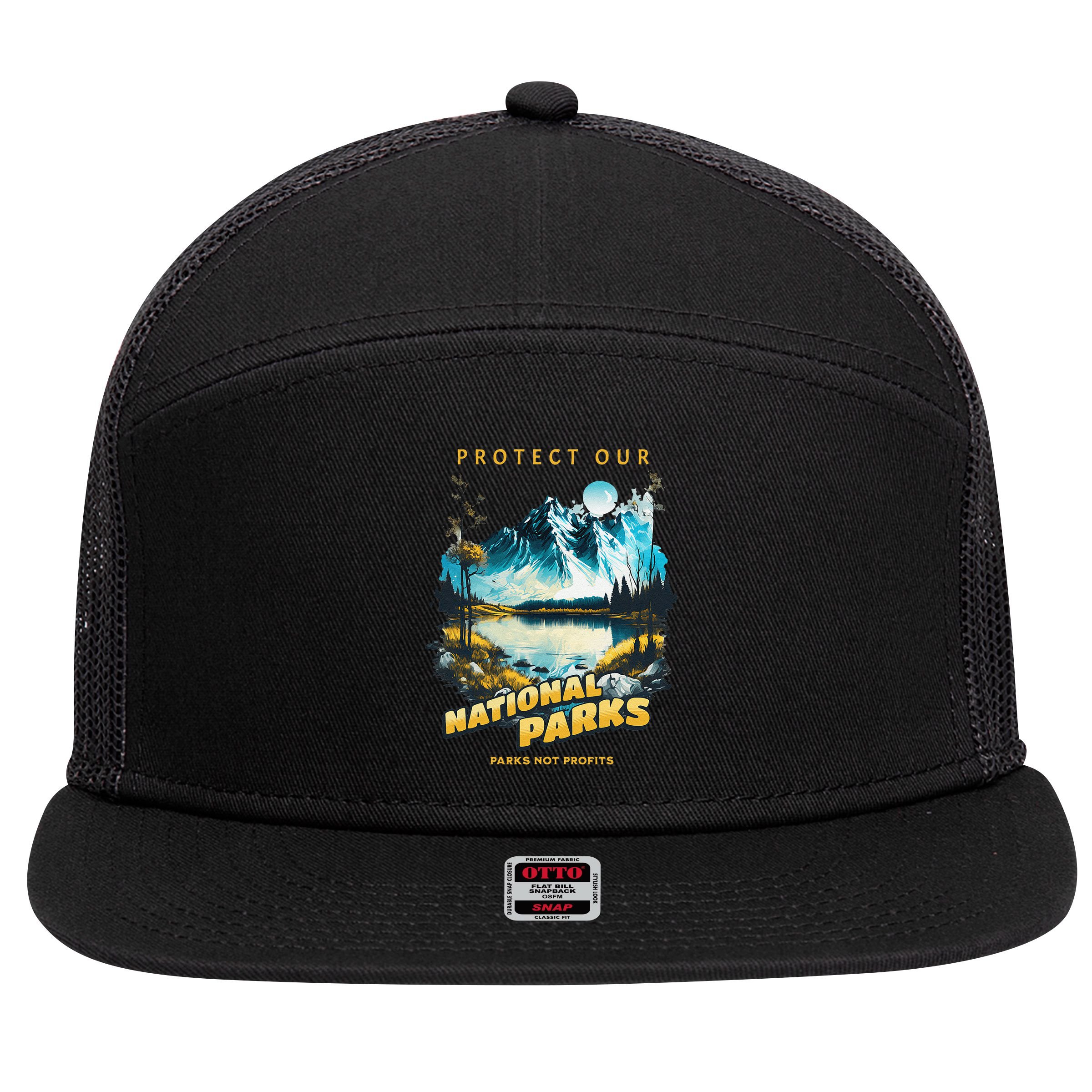 Protect National Parks Parks Over Profits 7 Panel Mesh Trucker Snapback Hat
