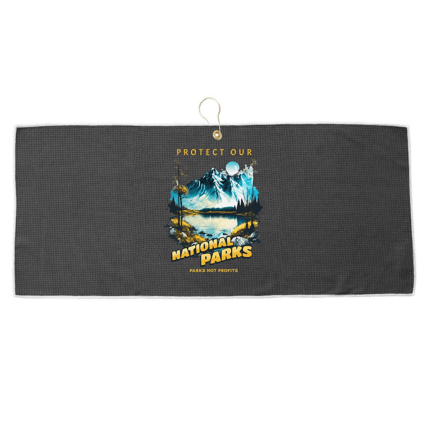Protect National Parks Parks Over Profits Large Microfiber Waffle Golf Towel