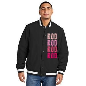 Personalized Name Rod I Love Rod Insulated Varsity Jacket