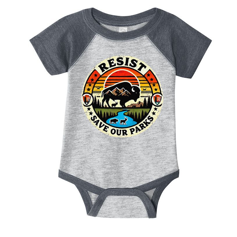Protect Nature Resist  Save Our Parks Vintage National Park Infant Baby Jersey Bodysuit