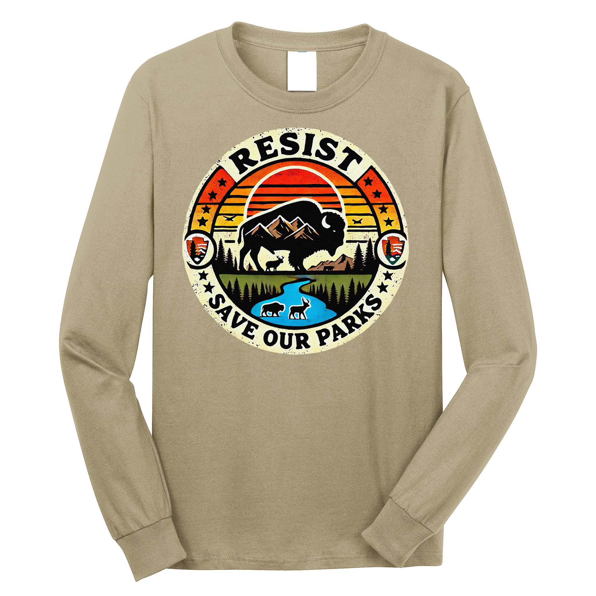 Protect Nature Resist  Save Our Parks Vintage National Park Long Sleeve Shirt