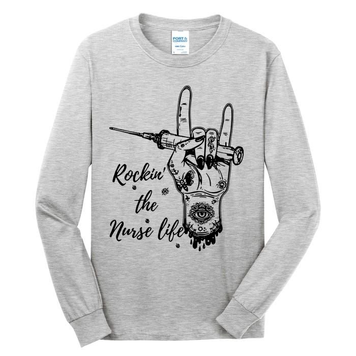 Profession Nurse Rock N Roll Tattoo Tall Long Sleeve T-Shirt