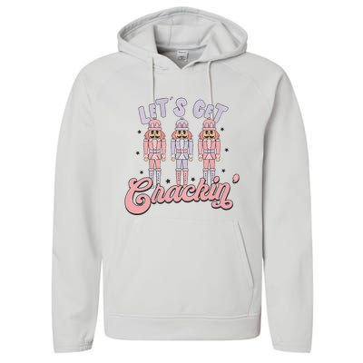 Pink Nutcrackers Retro Christmas Merry Xmas Groovy Performance Fleece Hoodie