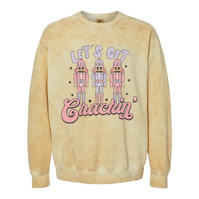 Pink Nutcrackers Retro Christmas Merry Xmas Groovy Colorblast Crewneck Sweatshirt