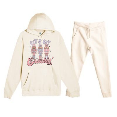 Pink Nutcrackers Retro Christmas Merry Xmas Groovy Premium Hooded Sweatsuit Set