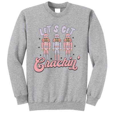 Pink Nutcrackers Retro Christmas Merry Xmas Groovy Tall Sweatshirt