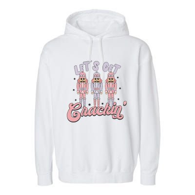 Pink Nutcrackers Retro Christmas Merry Xmas Groovy Garment-Dyed Fleece Hoodie