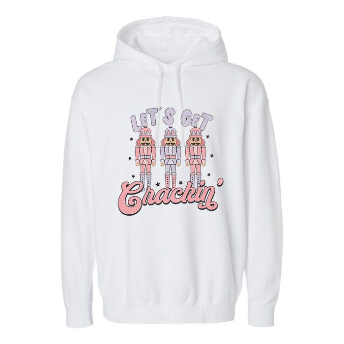 Pink Nutcrackers Retro Christmas Merry Xmas Groovy Garment-Dyed Fleece Hoodie