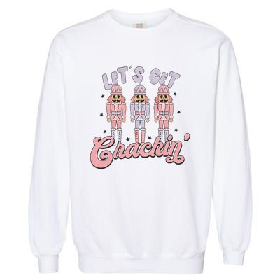 Pink Nutcrackers Retro Christmas Merry Xmas Groovy Garment-Dyed Sweatshirt