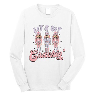 Pink Nutcrackers Retro Christmas Merry Xmas Groovy Long Sleeve Shirt