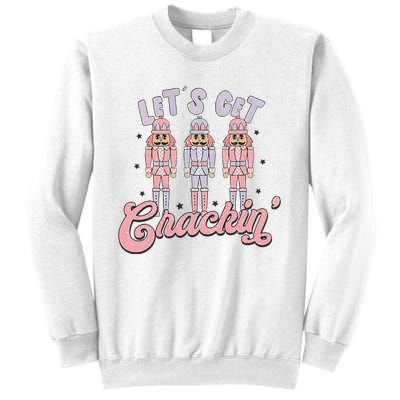 Pink Nutcrackers Retro Christmas Merry Xmas Groovy Sweatshirt