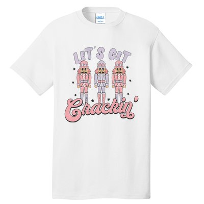 Pink Nutcrackers Retro Christmas Merry Xmas Groovy Tall T-Shirt