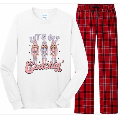 Pink Nutcrackers Retro Christmas Merry Xmas Groovy Long Sleeve Pajama Set