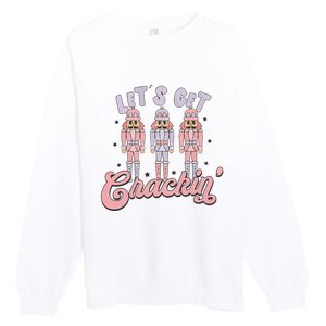 Pink Nutcrackers Retro Christmas Merry Xmas Groovy Premium Crewneck Sweatshirt