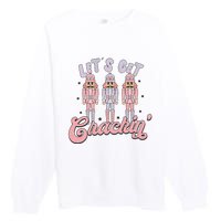 Pink Nutcrackers Retro Christmas Merry Xmas Groovy Premium Crewneck Sweatshirt