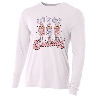 Pink Nutcrackers Retro Christmas Merry Xmas Groovy Cooling Performance Long Sleeve Crew