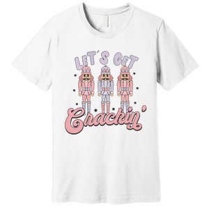 Pink Nutcrackers Retro Christmas Merry Xmas Groovy Premium T-Shirt