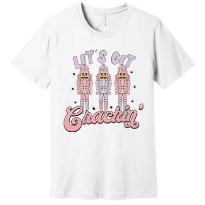 Pink Nutcrackers Retro Christmas Merry Xmas Groovy Premium T-Shirt