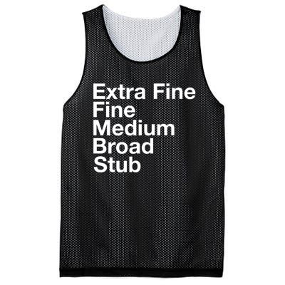 Pen Nib Sizes Mesh Reversible Basketball Jersey Tank