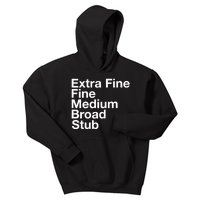 Pen Nib Sizes Kids Hoodie