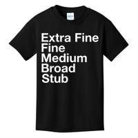 Pen Nib Sizes Kids T-Shirt