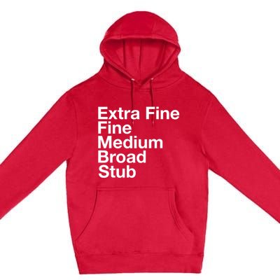 Pen Nib Sizes Premium Pullover Hoodie