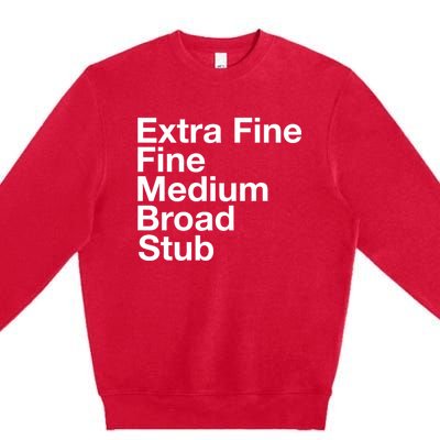 Pen Nib Sizes Premium Crewneck Sweatshirt