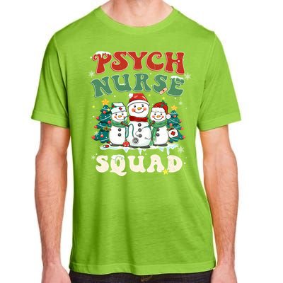 Psych Nurse Squad Funny Christmas Snowmies Nurse Stethoscope Gift Adult ChromaSoft Performance T-Shirt