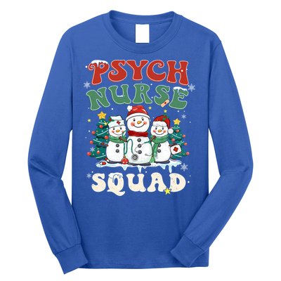 Psych Nurse Squad Funny Christmas Snowmies Nurse Stethoscope Gift Long Sleeve Shirt