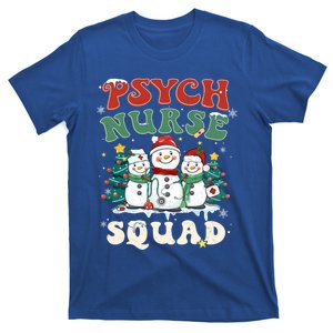 Psych Nurse Squad Funny Christmas Snowmies Nurse Stethoscope Gift T-Shirt