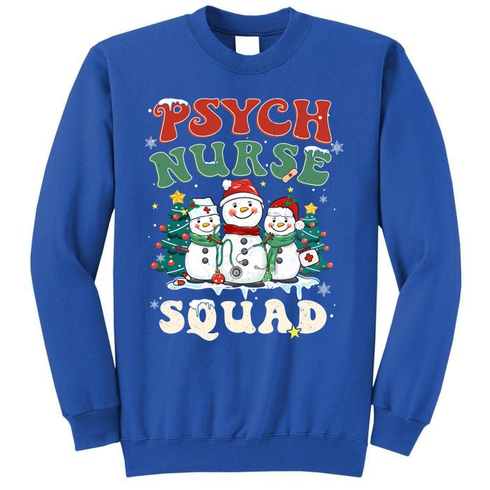 Psych Nurse Squad Funny Christmas Snowmies Nurse Stethoscope Gift Tall Sweatshirt