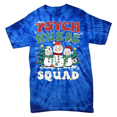 Psych Nurse Squad Funny Christmas Snowmies Nurse Stethoscope Gift Tie-Dye T-Shirt