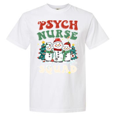 Psych Nurse Squad Funny Christmas Snowmies Nurse Stethoscope Gift Garment-Dyed Heavyweight T-Shirt