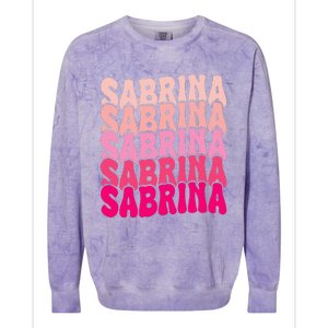 Personalized Name Sabrina I Love Sabrina Groovy 80S Colorblast Crewneck Sweatshirt