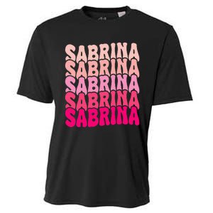 Personalized Name Sabrina I Love Sabrina Groovy 80S Cooling Performance Crew T-Shirt