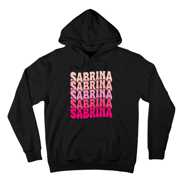 Personalized Name Sabrina I Love Sabrina Groovy 80S Hoodie